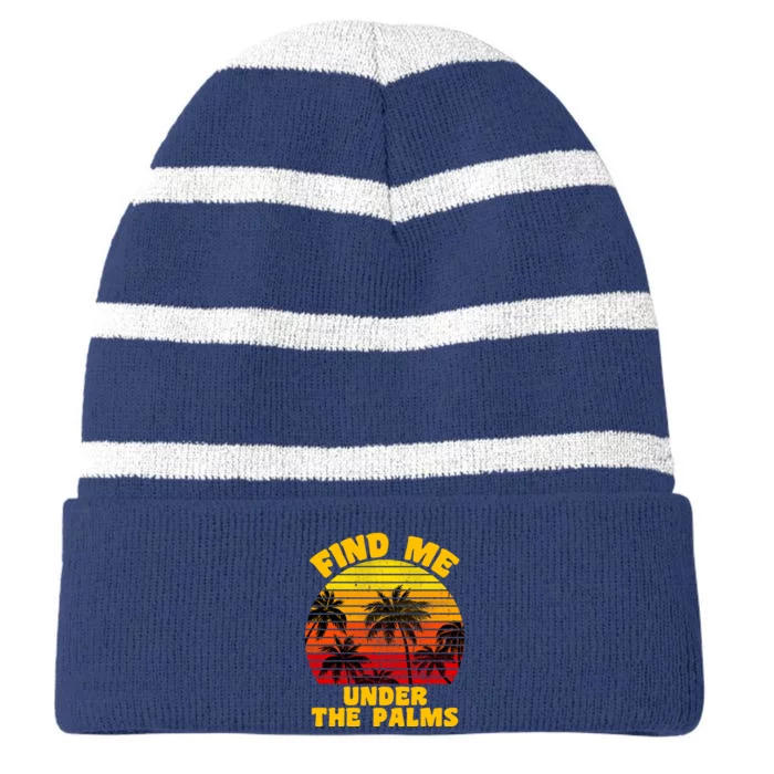 Find Me Under The Palms Striped Beanie with Solid Band