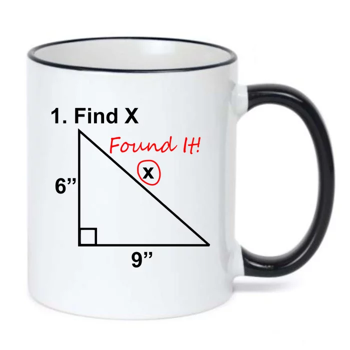 Find X Found It Funny Math School Black Color Changing Mug