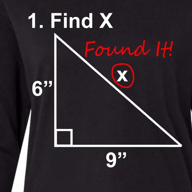 Find X Found It Funny Math School Womens Cotton Relaxed Long Sleeve T-Shirt