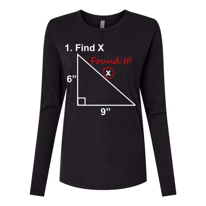 Find X Found It Funny Math School Womens Cotton Relaxed Long Sleeve T-Shirt