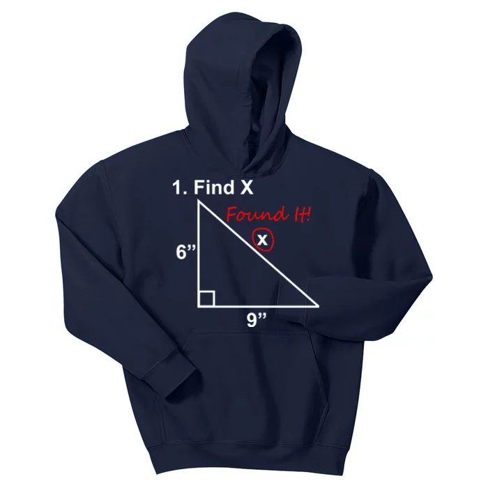 Find X Found It Funny Math School Kids Hoodie