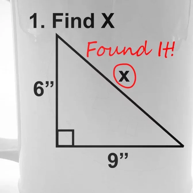 Find X Found It Funny Math School Front & Back Beer Stein