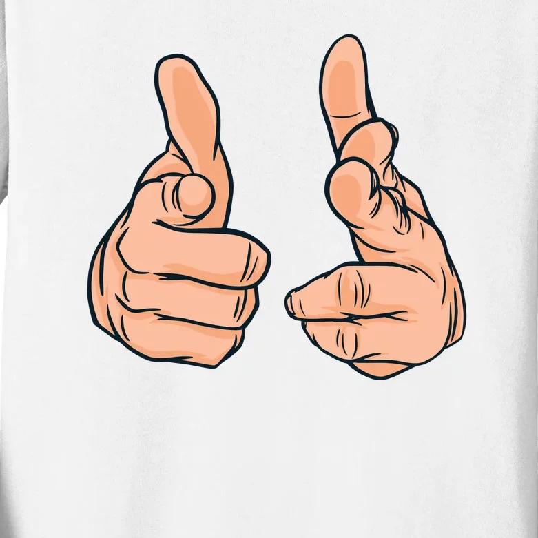 Finger Guns Kids Long Sleeve Shirt