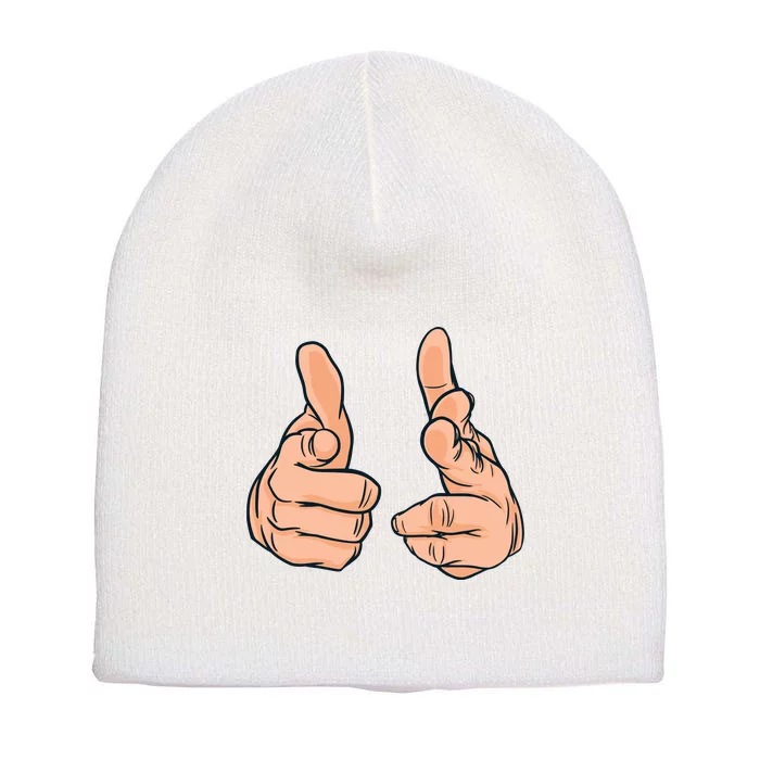 Finger Guns Short Acrylic Beanie