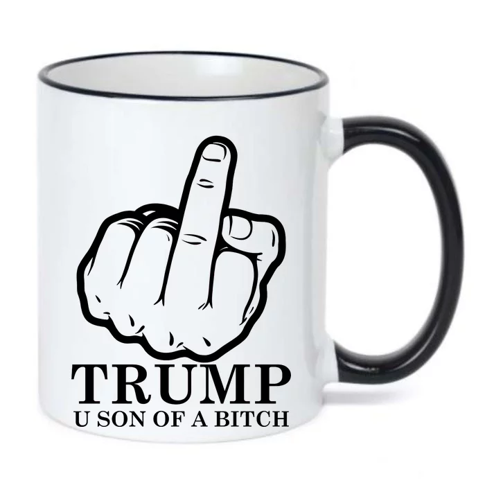 Finger Trump U Son of a B Black Color Changing Mug