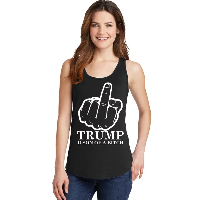 Finger Trump U Son of a B Ladies Essential Tank