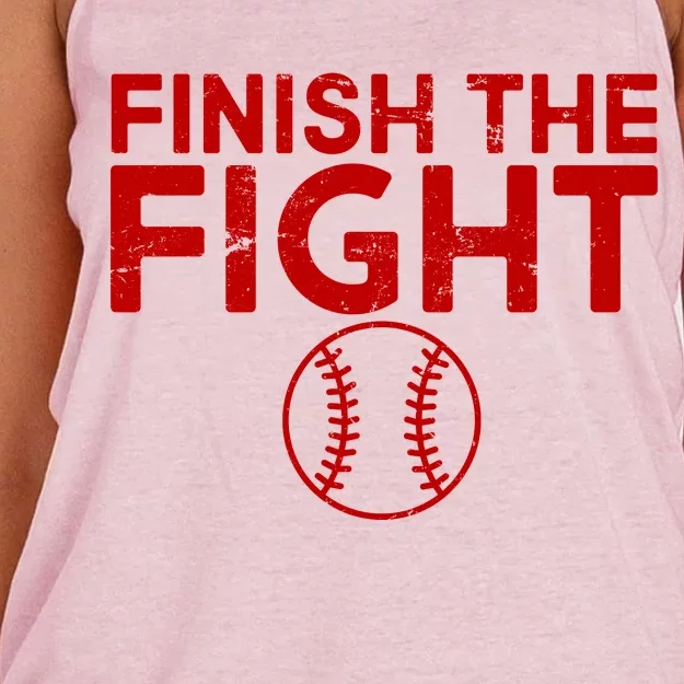 Finish The Fight Washington Baseball Women's Knotted Racerback Tank