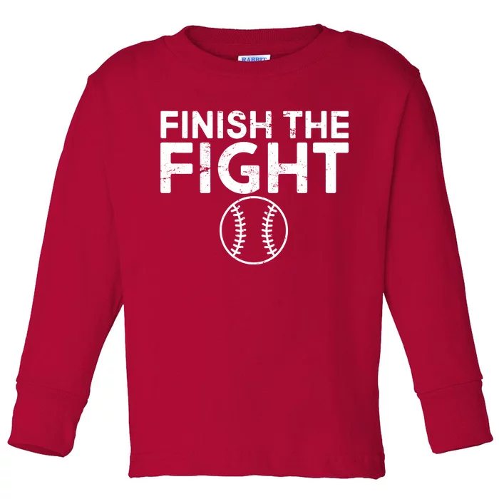 Finish The Fight Washington Baseball Toddler Long Sleeve Shirt