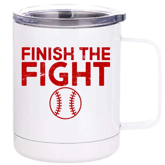 Finish The Fight Washington Baseball Front & Back 12oz Stainless Steel Tumbler Cup