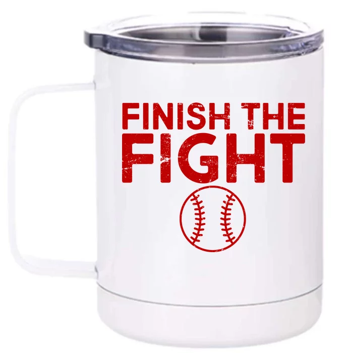 Finish The Fight Washington Baseball Front & Back 12oz Stainless Steel Tumbler Cup