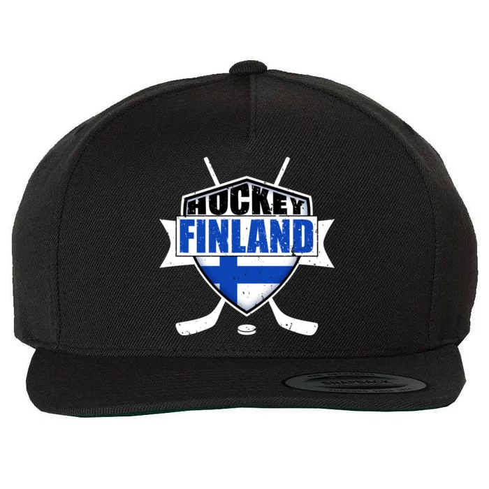 Finland Hockey Team Shield Wool Snapback Cap