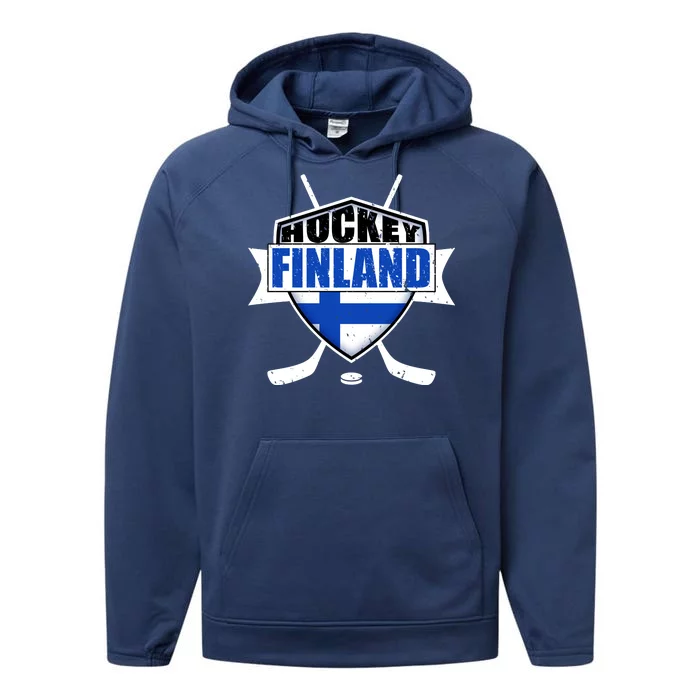 Finland Hockey Team Shield Performance Fleece Hoodie