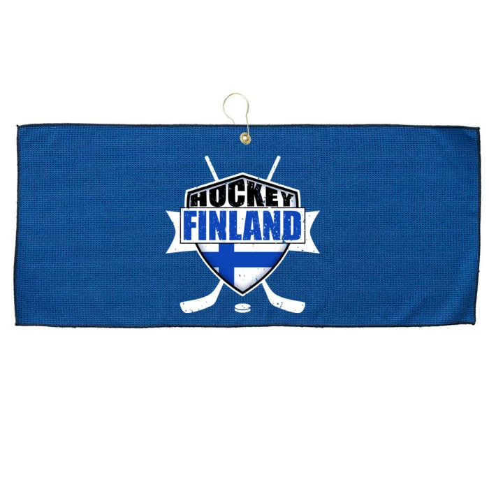 Finland Hockey Team Shield Large Microfiber Waffle Golf Towel