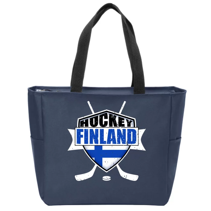 Finland Hockey Team Shield Zip Tote Bag