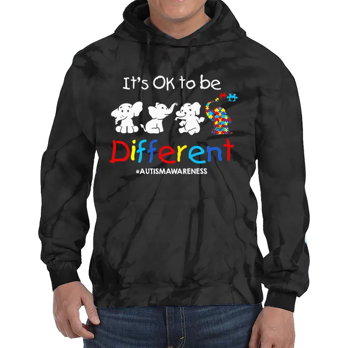 funny Its Ok To Be Different Autism Acceptance Tie Dye Hoodie