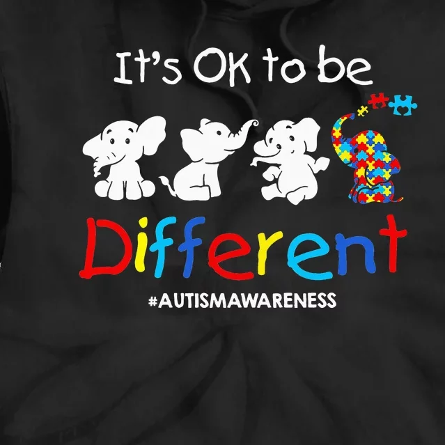 funny Its Ok To Be Different Autism Acceptance Tie Dye Hoodie