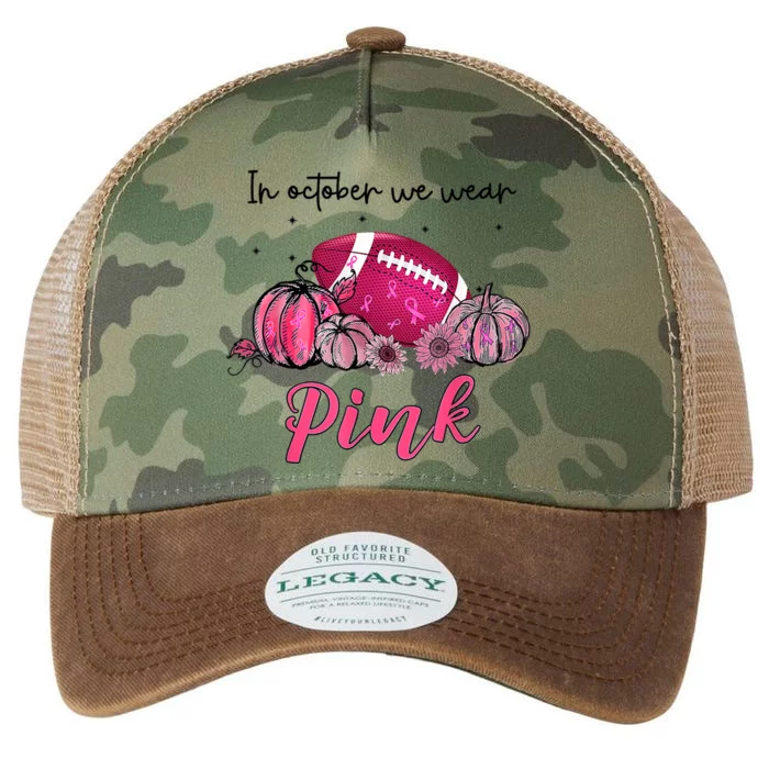 Football In October We Wear Pink Breast Cancer Legacy Tie Dye Trucker Hat