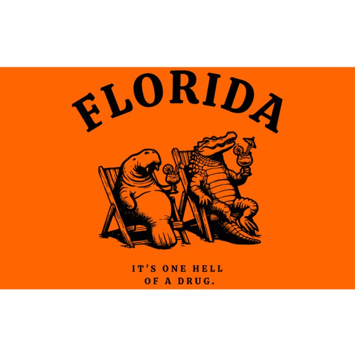 Florida ItS One Hell Of A Drug Funny Crocodile And Manatees Bumper Sticker