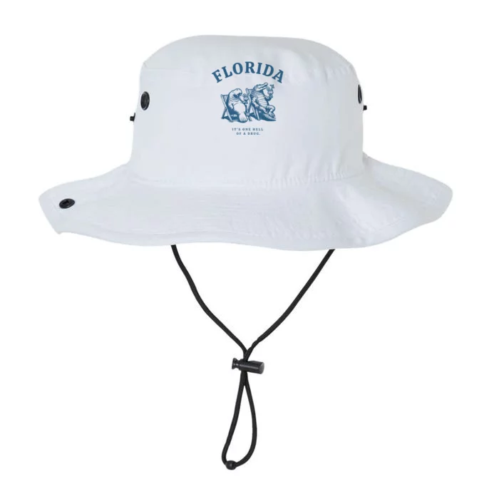 Florida ItS One Hell Of A Drug Funny Crocodile And Manatees Legacy Cool Fit Booney Bucket Hat