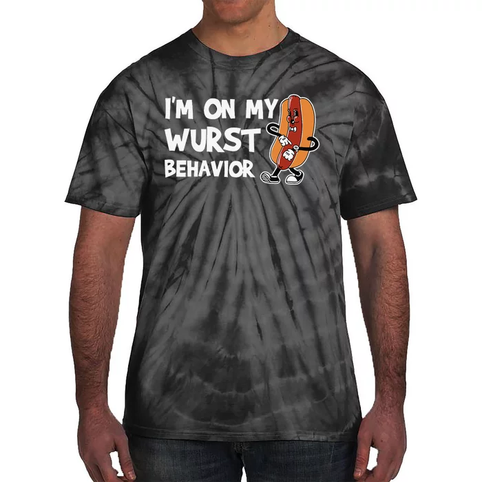 Funny I'm On My Wurst Behaviour German Sausage Wurst Tie-Dye T-Shirt