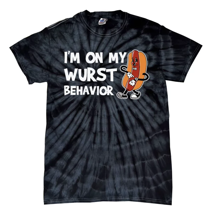 Funny I'm On My Wurst Behaviour German Sausage Wurst Tie-Dye T-Shirt