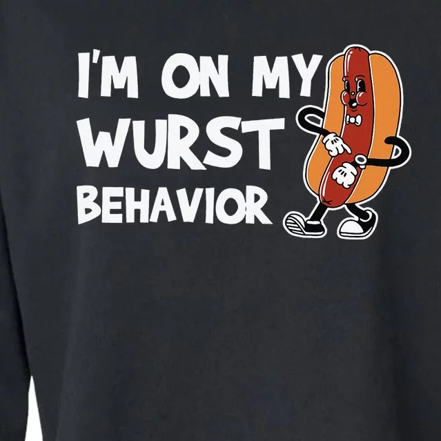 Funny I'm On My Wurst Behaviour German Sausage Wurst Cropped Pullover Crew