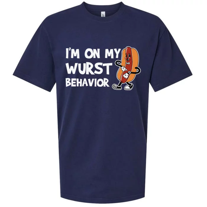 Funny I'm On My Wurst Behaviour German Sausage Wurst Sueded Cloud Jersey T-Shirt