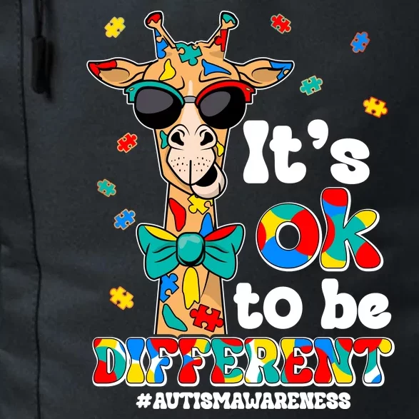 Funny ItS Ok To Be Different Autism Awareness Giraffe Daily Commute Backpack