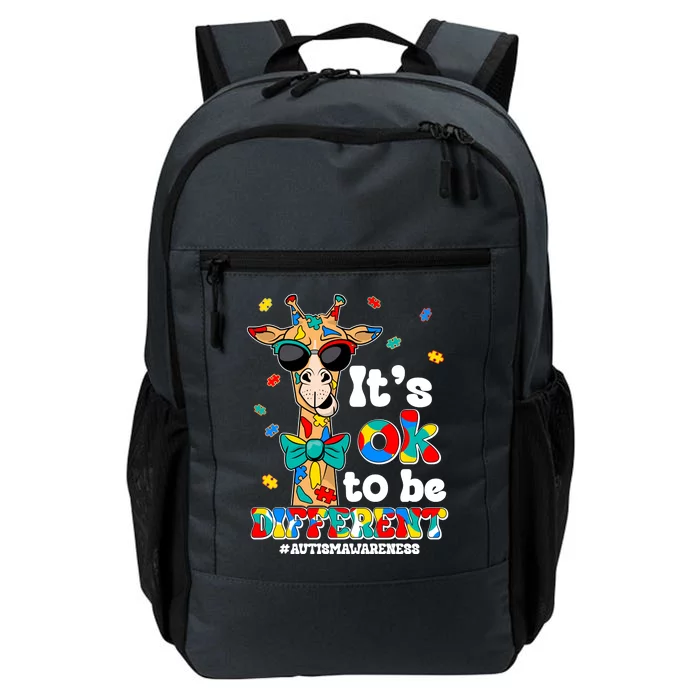 Funny ItS Ok To Be Different Autism Awareness Giraffe Daily Commute Backpack