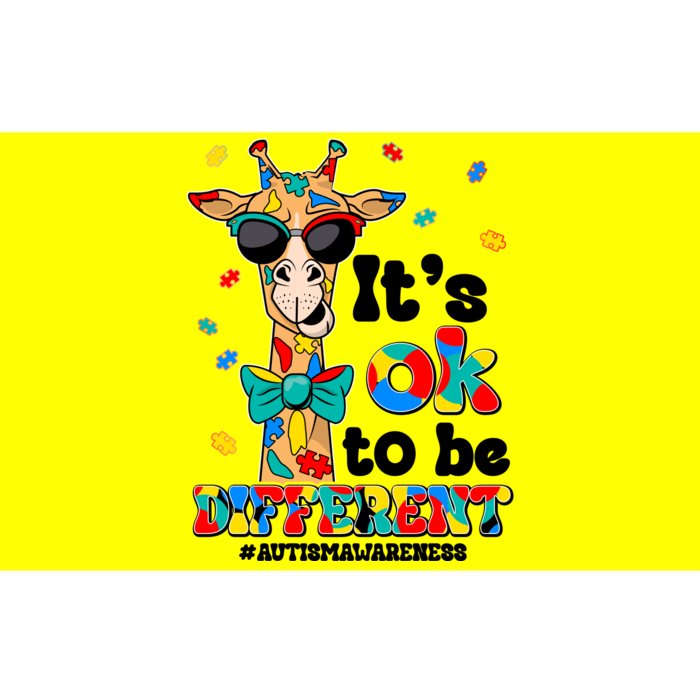 Funny ItS Ok To Be Different Autism Awareness Giraffe Bumper Sticker