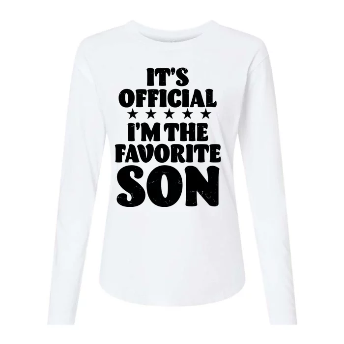 Funny Its Official Im The Favorite Son Womens Cotton Relaxed Long Sleeve T-Shirt