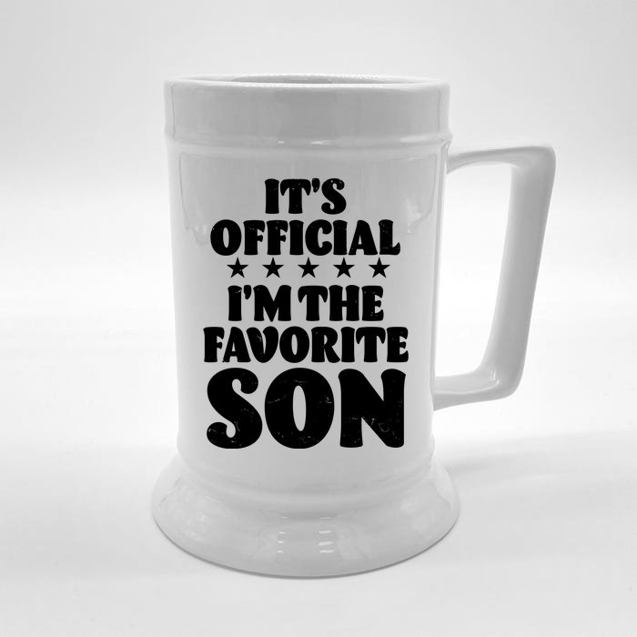 Funny Its Official Im The Favorite Son Front & Back Beer Stein