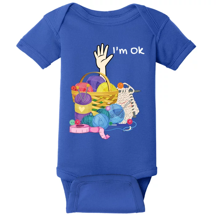 Funny I'm Ok Crocheting Crochet Lovers Arts And Crafts Funny Gift Baby Bodysuit