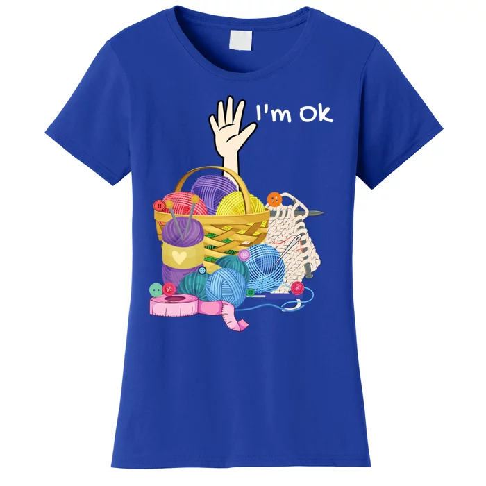 Funny I'm Ok Crocheting Crochet Lovers Arts And Crafts Funny Gift Women's T-Shirt