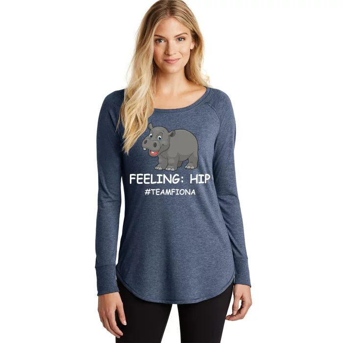 Fiona The Baby Hippo Feeling Hip Preemie Women's Perfect Tri Tunic Long Sleeve Shirt