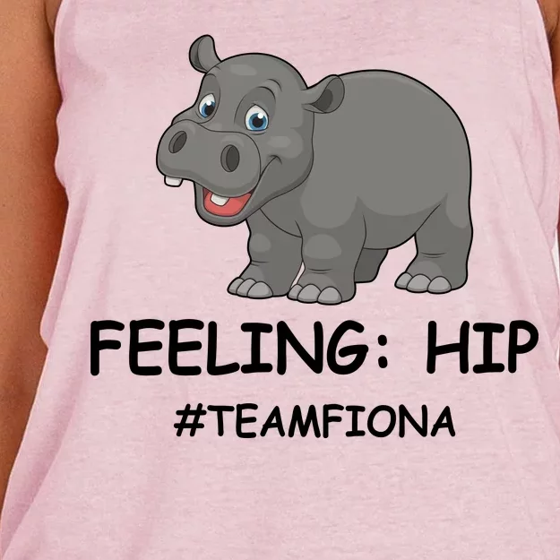 Fiona The Baby Hippo Feeling Hip Preemie Women's Knotted Racerback Tank