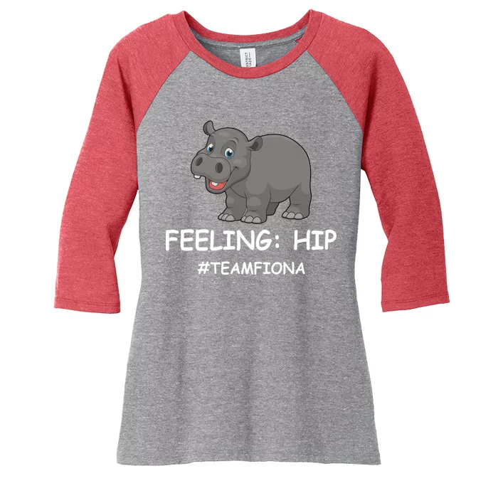 Fiona The Baby Hippo Feeling Hip Preemie Women's Tri-Blend 3/4-Sleeve Raglan Shirt