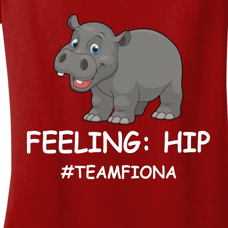 Fiona The Baby Hippo Feeling Hip Preemie Women's V-Neck T-Shirt