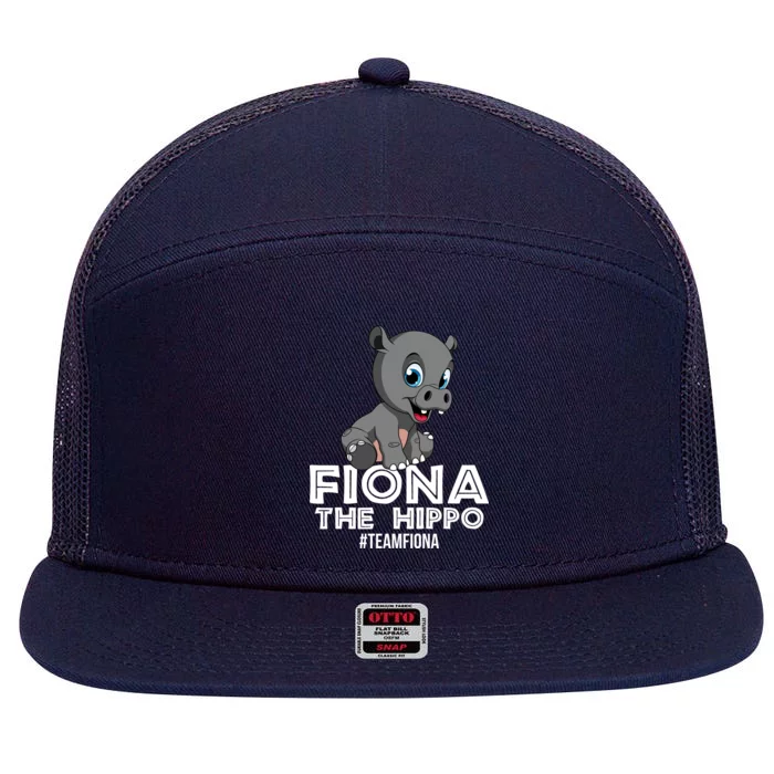 Fiona The Hippo #TeamFiona Hippopotamus Zoo 7 Panel Mesh Trucker Snapback Hat