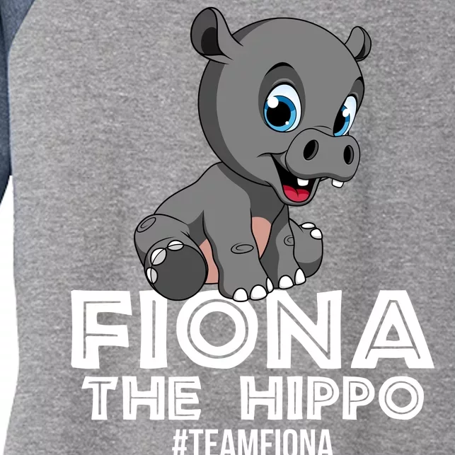 Fiona The Hippo #TeamFiona Hippopotamus Zoo Women's Tri-Blend 3/4-Sleeve Raglan Shirt