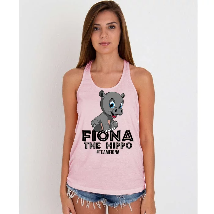 Fiona The Hippo #TeamFiona Hippopotamus Zoo Women's Knotted Racerback Tank