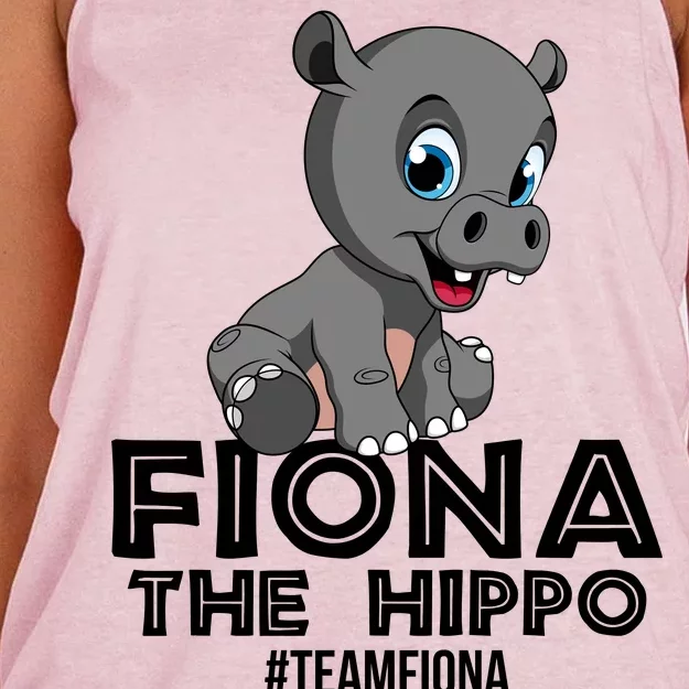 Fiona The Hippo #TeamFiona Hippopotamus Zoo Women's Knotted Racerback Tank