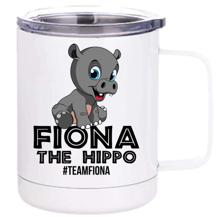 Fiona The Hippo #TeamFiona Hippopotamus Zoo Front & Back 12oz Stainless Steel Tumbler Cup