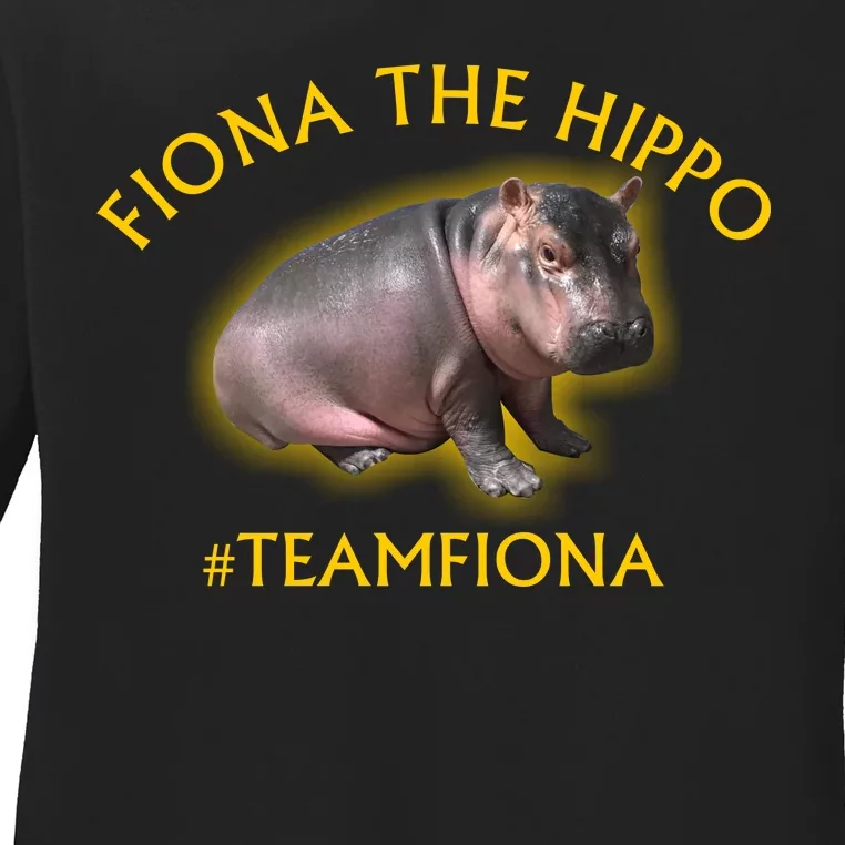 Fiona The Hippo #TeamFiona Photo Ladies Long Sleeve Shirt