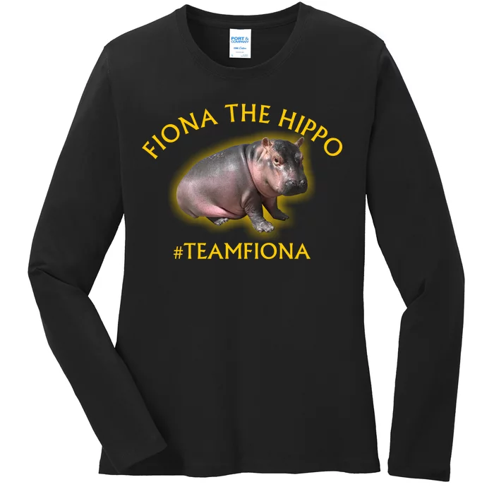 Fiona The Hippo #TeamFiona Photo Ladies Long Sleeve Shirt