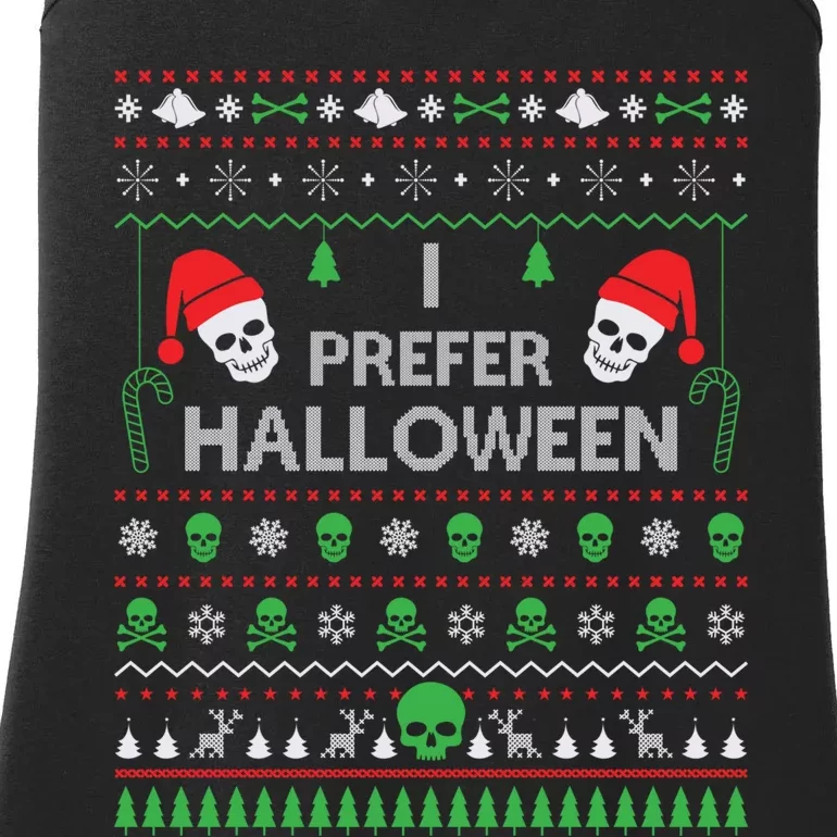 Funny I Prefer Halloween Christmas Sweater Best Ugly X-mas Ladies Essential Tank