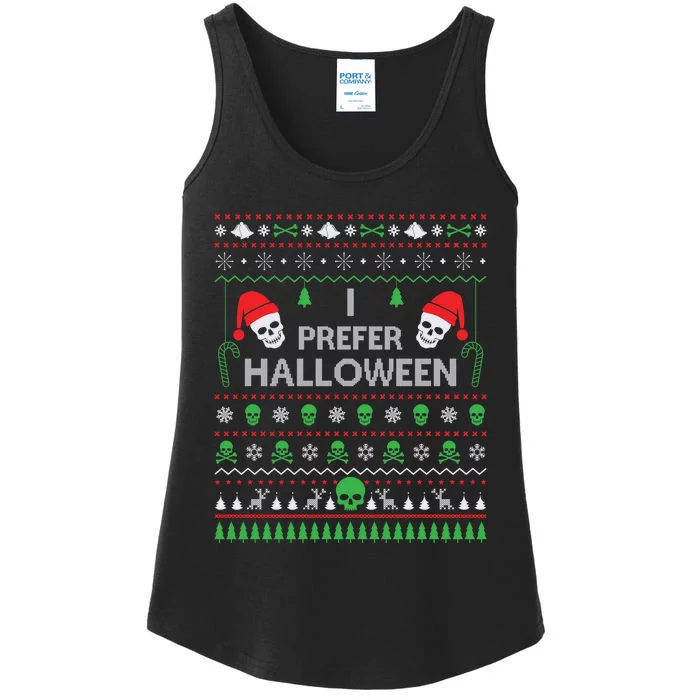 Funny I Prefer Halloween Christmas Sweater Best Ugly X-mas Ladies Essential Tank