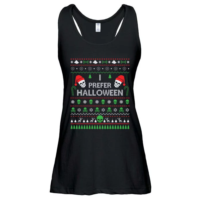 Funny I Prefer Halloween Christmas Sweater Best Ugly X-mas Ladies Essential Flowy Tank