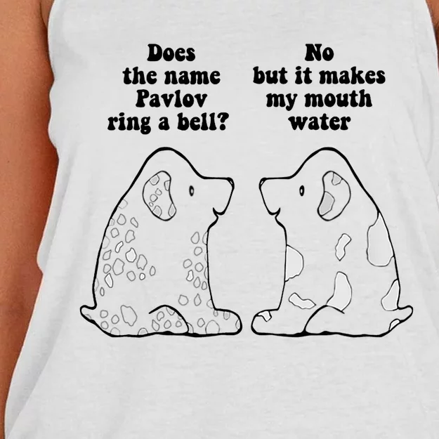 Funny Ivan Pavlov Dog Saying Humor Design Quote Women's Knotted Racerback Tank