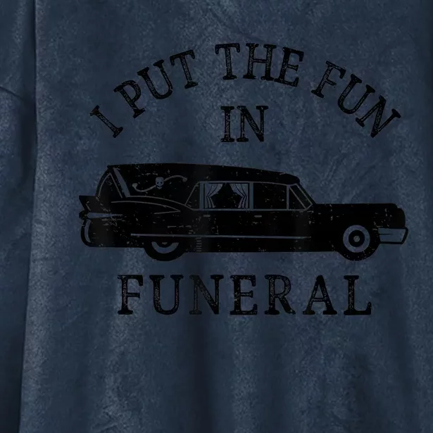 Funny I Put The Fun In Funeral Director Halloween Costume Hooded Wearable Blanket